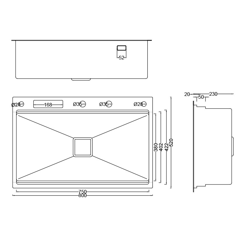 Top Mount Prep Sink