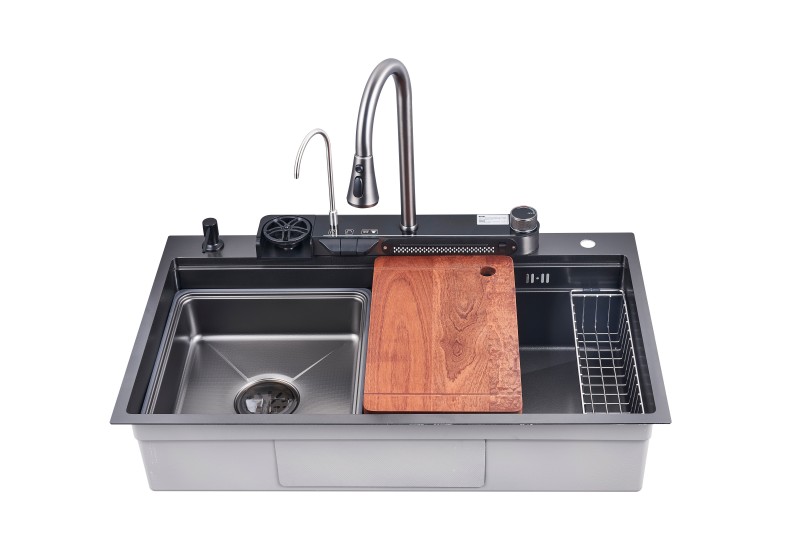 volcanic stone double steps sink 2
